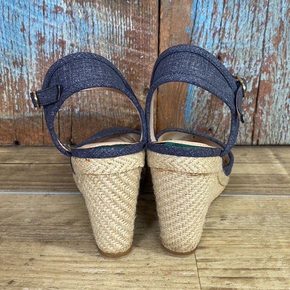 Kelly & Katie Blue Miroven Wedge Jute Sandals - Picture 5 of 10